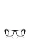 Prada Eckige Brille Mit Logo-gravur In Black