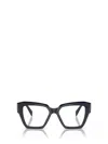 Prada 51mm Square Optical Glasses In Blue Transparent