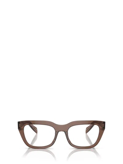 Prada Womens Brown Pr A06v Square-frame Acetate Optical Glasses