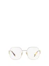 Prada Triangle-logo Glasses In Gold