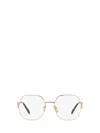 Prada Triangle-logo Glasses In Gold