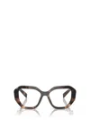 Prada Mens Brown Pr A07v Irregular-frame Acetate Optical Glasses In Havana Caramel