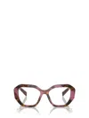 Prada Irregular-frame Glasses In Havana Cognac