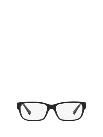 Prada 56mm Rectangular Optical Glasses In Black