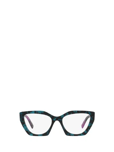 Prada Eyewear Eyeglasses In Teal Tortoise