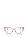 Prada Eyewear Rectangular Frame Glasses In Transparent Peach