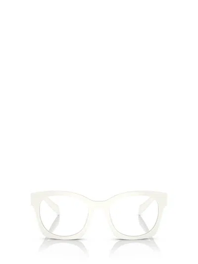 Prada Eckige Sonnenbrille Mit Logo In White Ivory