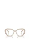 Prada Womens Cream Pr A07v Irregular-frame Acetate Optical Glasses In White Ivory