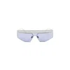 Prada Silver Metallic Geometric Lens Runway Sunglasses In Blue