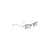 Prada Rimless Rectangular Sunglasses With Polished Metal Frames In White