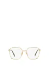 Prada Triangle-logo Glasses In Gold