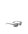 Prada Eyewear Linea Rossa Rectangle Frame Sunglasses In Gray