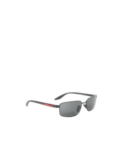 Prada Eyewear Linea Rossa Rectangle Frame Sunglasses In Gray