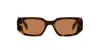 Prada Womens Yellow Pr 17ws Rectangle-frame Acetate Sunglasses In Marrone/marrone