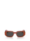 Prada Womens Orange Pr 17ws Rectangular-frame Acetate Sunglasses In Orange / Black