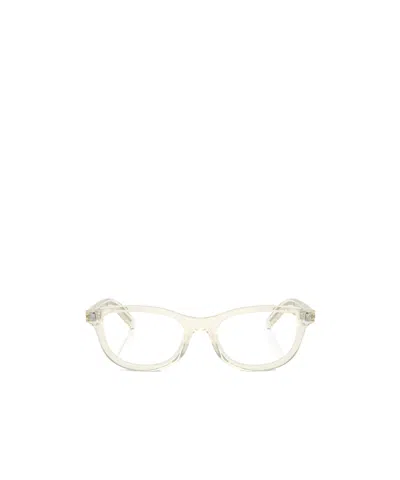 Prada Eyewear Oval Frame Glasses In White