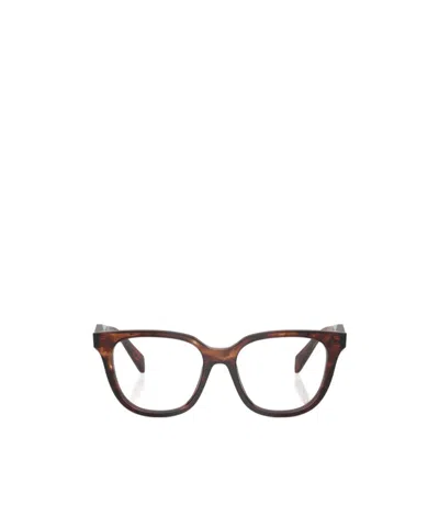 Prada Eyewear Oval Frame Glasses In Pattern