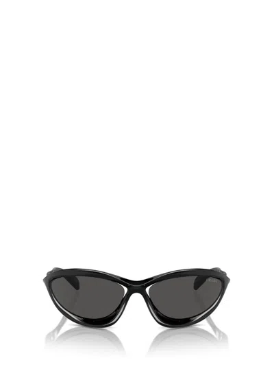 Prada Eyewear Oval Frame Sunglasses In Black