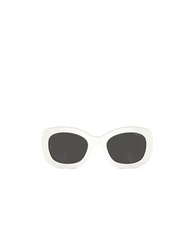 Prada Eyewear Oval Frame Sunglasses In Black