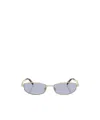 Prada Rectangular Gold-tone Metal Frame Sunglasses With Tortoiseshell Temples In Gold