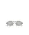 Prada Eyewear Oval Frame Sunglasses In Gray