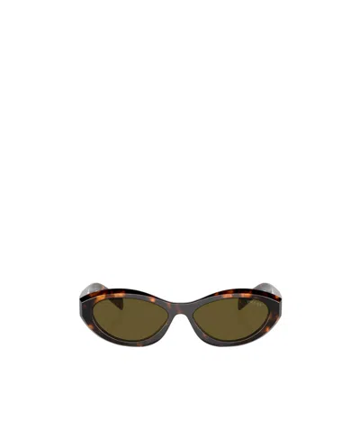 Prada Eyewear Oval-frame Sunglasses In Green