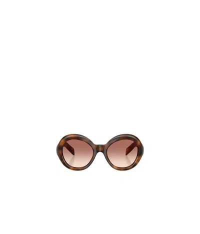 Prada Eyewear Oversized Round Frame Sunglasses In Brown