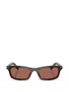 Prada Eyewear Prd05s Rectangle-frame Sunglasses In Brown