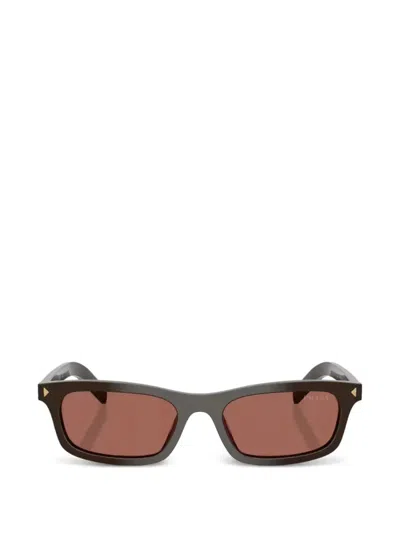 Prada Eyewear Prd05s Rectangle-frame Sunglasses In Brown