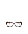 Prada Eyewear Rectangle Frame Glasses In Brown