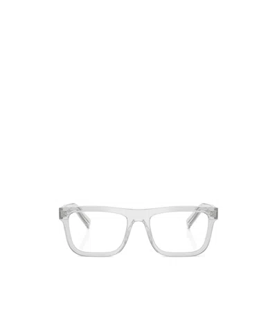 Prada Eyewear Rectangle Frame Glasses In White