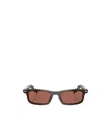 Prada Eyewear Rectangle Frame Sunglasses In Brown