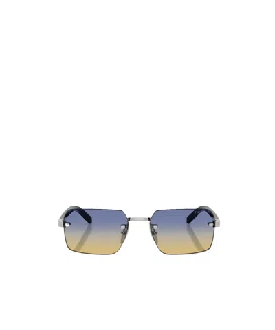 Prada Eyewear Rectangle Rimless Frame Sunglasses In Pink