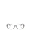 Prada 57mm Rectangular Optical Glasses In Gray