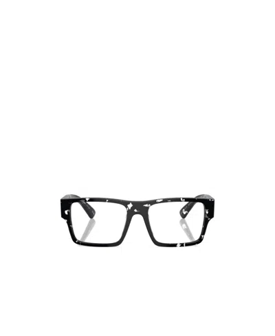 Prada Eyewear Rectangular Frame Glasses In Black