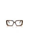 Prada Eyewear Rectangular Frame Glasses In Brown