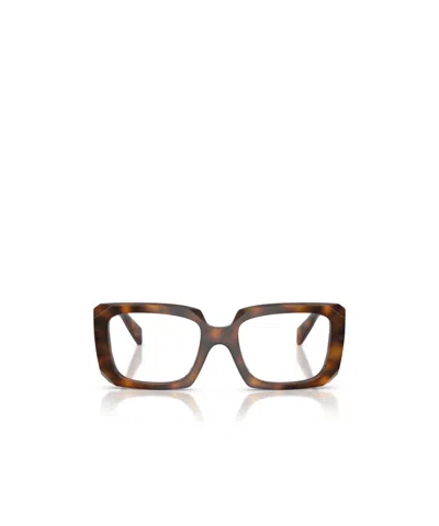 Prada Eyewear Rectangular Frame Glasses In Brown