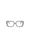 Prada Eyewear Rectangular Frame Glasses In Gray