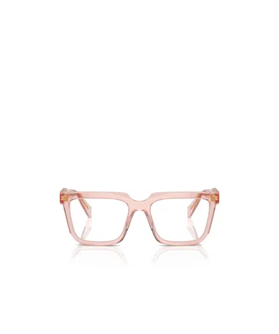 Prada Eyewear Rectangular Frame Glasses In Pink
