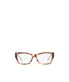 Prada 52mm Rectangular Optical Glasses In Brown