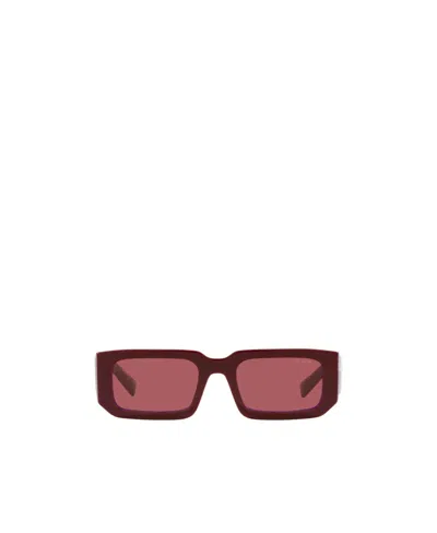 Prada Eyewear Rectangular Frame Sunglasses In Red