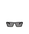 Prada Linea Rossa 55mm Rectangular Sunglasses In Gray