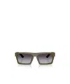 Prada Linea Rossa 55mm Rectangular Sunglasses In Green