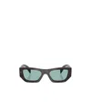 Prada Tortoiseshell-effect Rectangle Sunglasses In Black