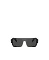 Prada Womens Black Pr A05s Rectangle-frame Acetate Sunglasses In Black