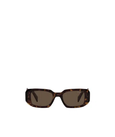 Prada Eyewear Rectangular Frame Sunglasses In Brown