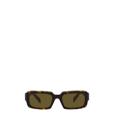 Prada Eyewear Rectangular Frame Sunglasses In Brown
