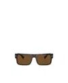 Prada Tortoiseshell Acetate Rectangular Sunglasses In Brown
