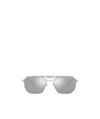 Prada Eyewear Rectangular Frame Sunglasses In Gray