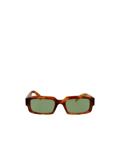 Prada Eyewear Rectangular Frame Sunglasses In Green